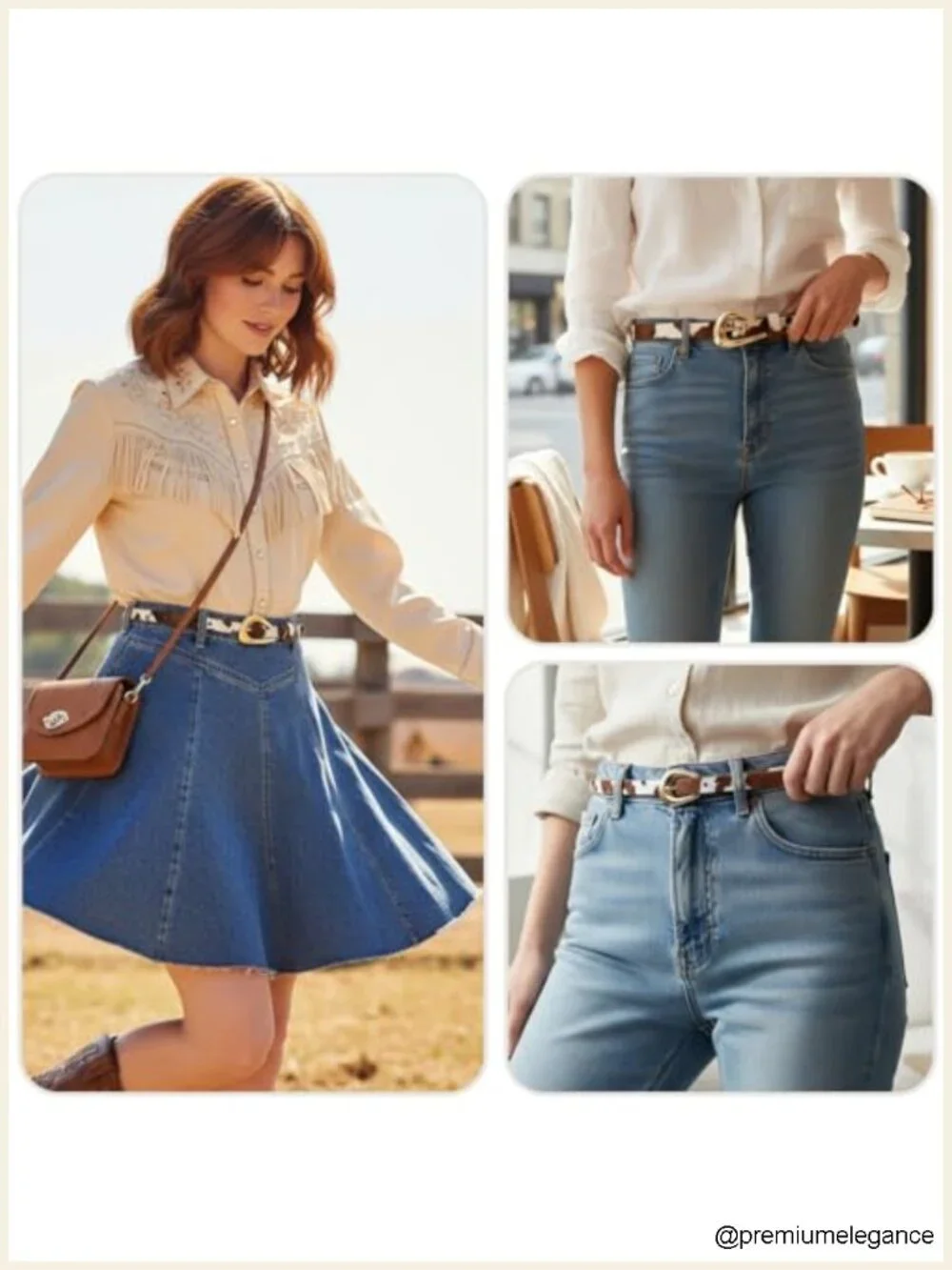 Cow Print PU Leather Skinny Belt with Metal Buckle Western Cowgirl Y2K Style